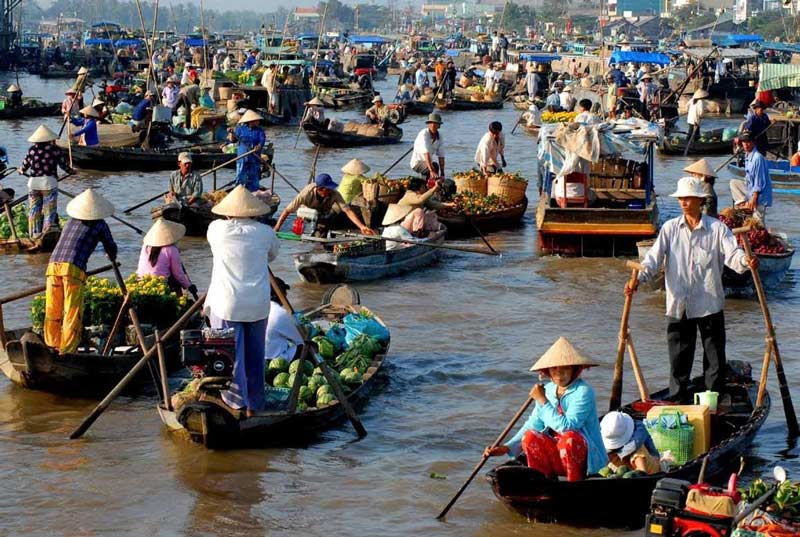 Le march&eacute; flottant de Cai Rang