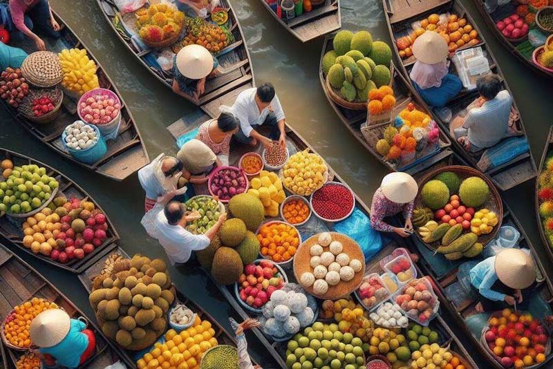 Le Delta du M&eacute;kong poss&egrave;de une grande vari&eacute;t&eacute; de fruits typiques