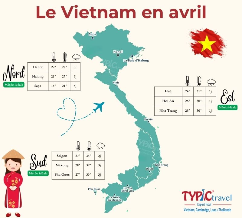 M&eacute;t&eacute;o Vietnam en avril