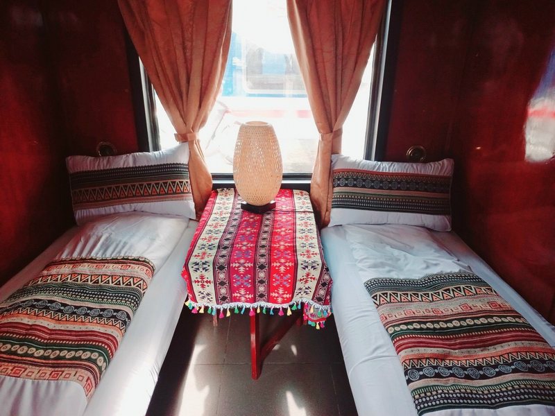 Une cabine du train de nuit &agrave; Lao Cai